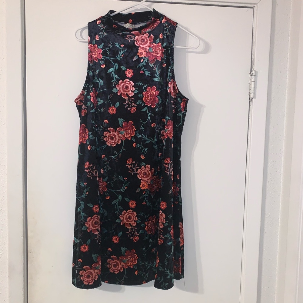 Rose velvet dress